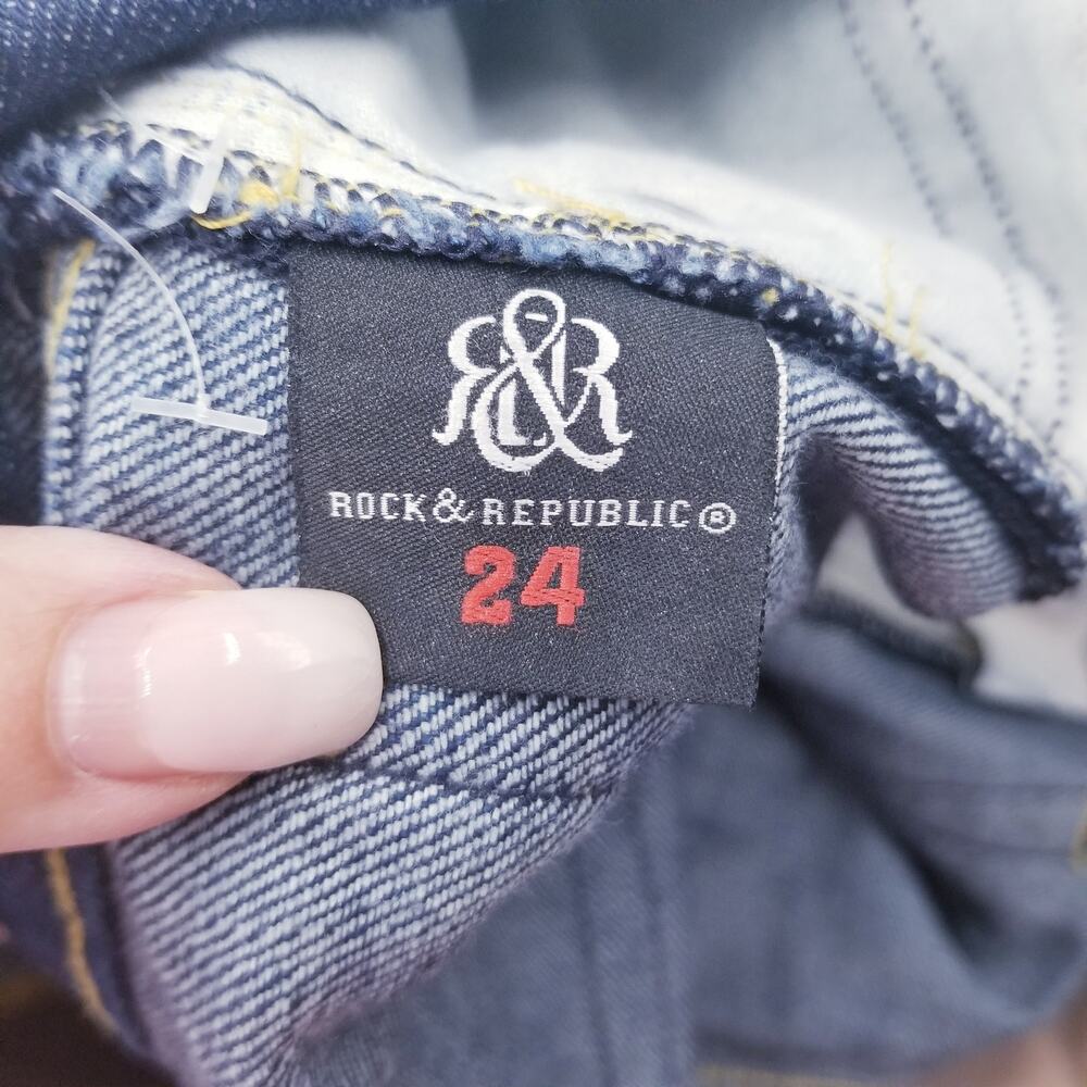 ROCK & REPUBLIC Berlin Skinny Low Rise Jeans Style BER0250 in GROVE - Size 24 - Picture 7 of 10